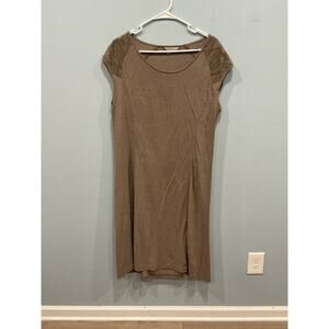 Royal Robbins Womens Linen Blend Midi Dress Size Large Brown Outdoor Gorpcore